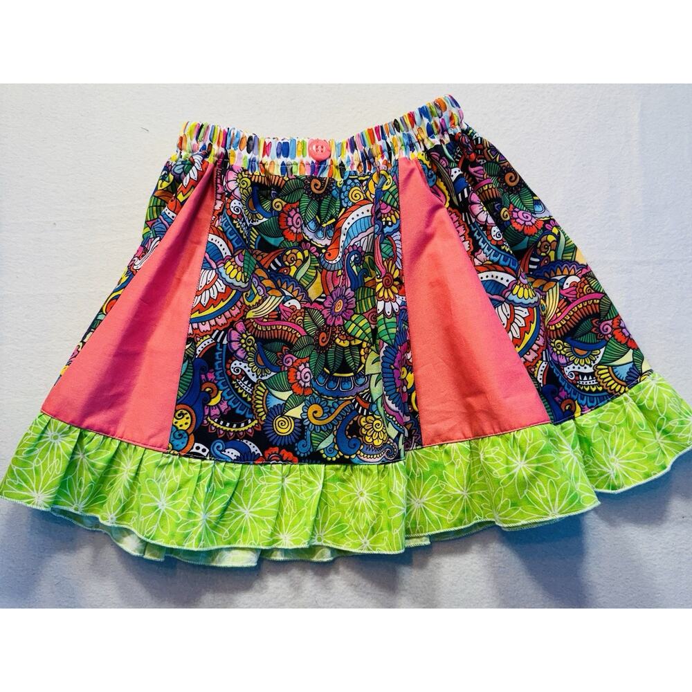 Handmade Vibrant Pattern, Green Flowers‎ Trim Size 3-4 ￼